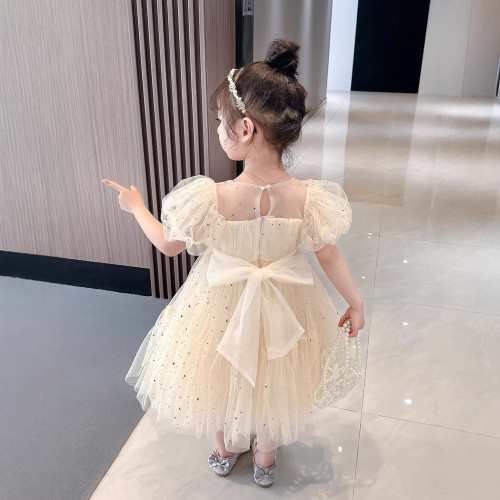女童表演服網紗連衣裙韓版洋氣公主禮服兒童舞台演出服蓬蓬裙六一