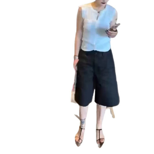 25718新大愛美依緣2025夏季新款韓版洋氣無袖背心高腰五分褲女潮