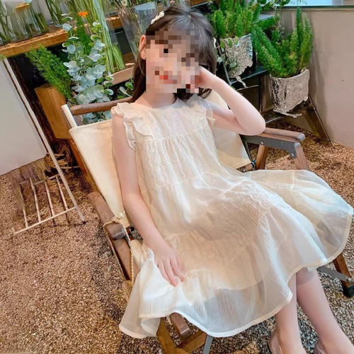 女童連衣裙夏裝夏季2025新款兒童公主無袖女孩洋氣仙女薄款中大童