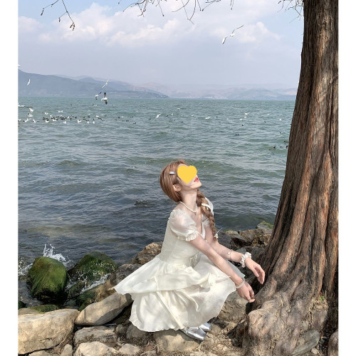 蝴蝶仙子裙子女夏顯瘦甜美公主裙夏季長短款仙氣短袖連衣裙