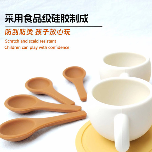 食品級矽膠兒童過家家玩具套裝下午茶甜點組合仿真茶杯茶壺巧克力