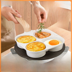 家用麥飯石四孔煎蛋鍋廚房平底鍋不沾鍋早餐雞蛋漢堡小煎鍋牛排鍋