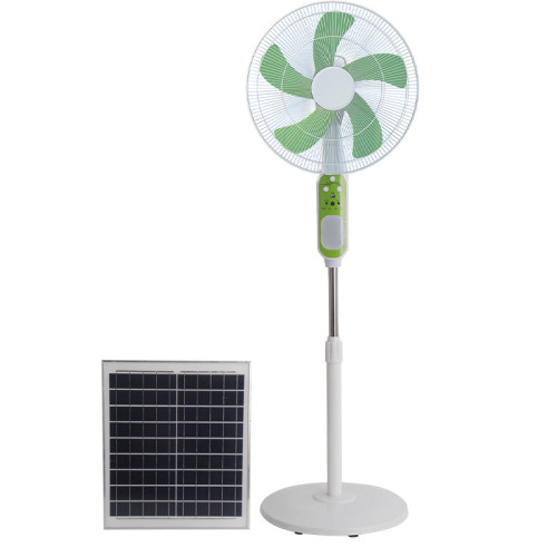 Solar Fan廠家直銷雙球泡燈太陽能充電風扇室內戶外16寸落地扇