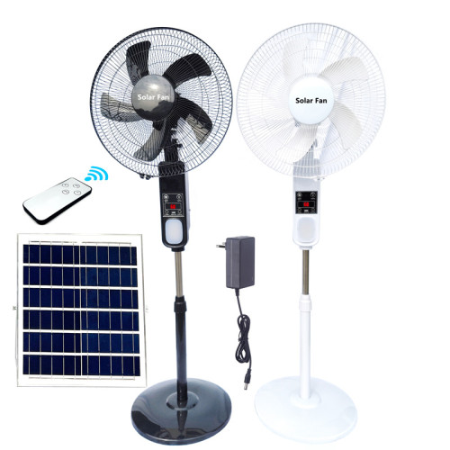 太陽能風扇充電落地扇直流電風扇家用戶外露營立式三合一風扇16寸