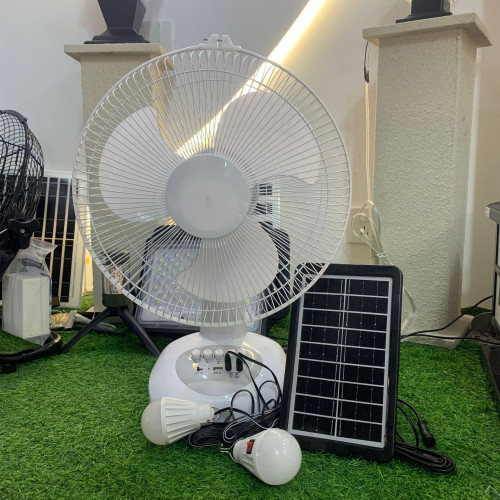 風扇套裝搖頭充電風扇帶燈台扇爆款東南亞熱銷092交流直流太陽能