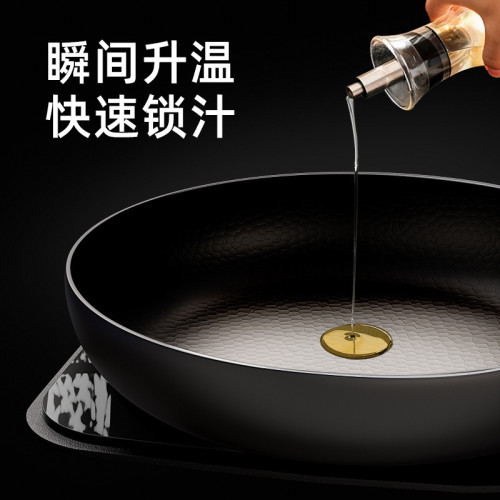 平底鍋無塗層牛排煎鍋章丘老式鐵鍋家用炒菜鍋不沾瓦斯電磁爐專用