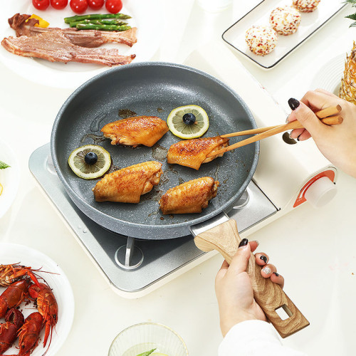 【嚴選】麥飯石紋平底鍋牛排煎鍋多功能烙餅家用不沾鍋爐灶通用