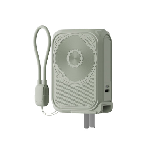三合一AC插頭充電寶自帶快充線22.5W磁吸無線充電寶支架