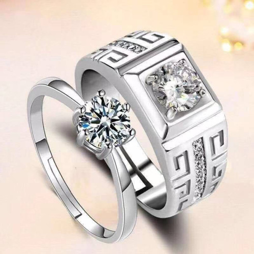 配國鑒證書1克拉仿真莫桑石925戒指女鑽戒情侶結婚求婚生日禮物潮