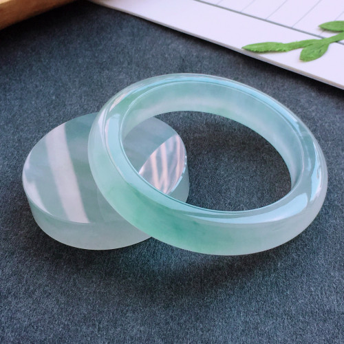 緬甸天然翡翠手鐲女款a貨冰種帝王綠冰種飄花紫羅蘭翡翠玉手鐲女