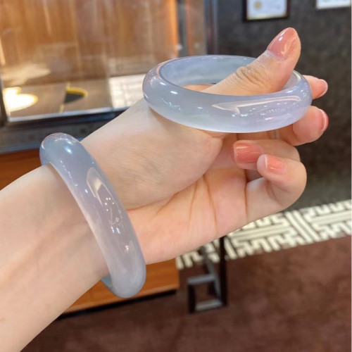 緬甸老坑冰種翡翠玉手鐲高冰透明正圈貴妃女晴水淡紫羅蘭飄花送禮