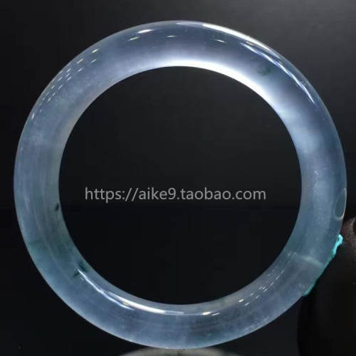 冰種飄花陽綠翡翠手鐲緬甸天然a貨玻璃種吊墜圓條玉手鐲子少女款
