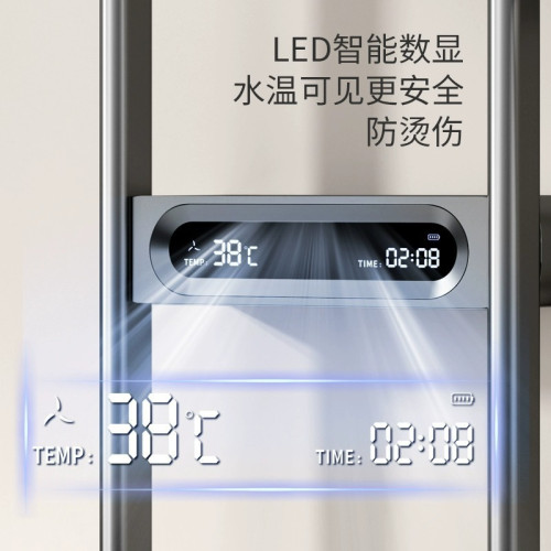 雙層置物架花灑家用防水數顯奶油白衛浴旋轉頂噴浴室淋浴花灑套裝