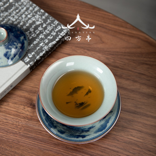 蓋碗茶杯茶具景德鎮青花瓷泡茶家用陶瓷三才茶碗單個八寶茶三砲台