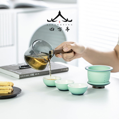 快客杯旅行茶具套裝可攜式一人茶杯戶外泡茶收納包露營一壺二杯