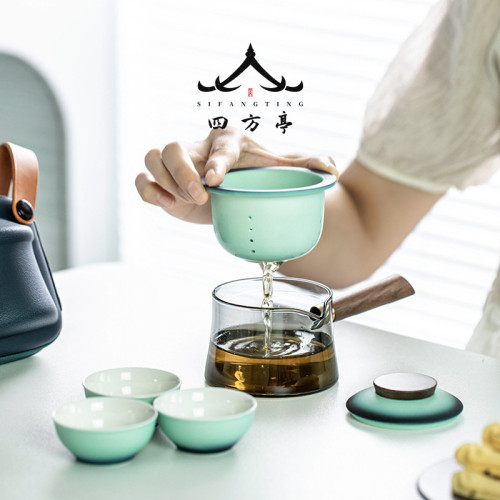 快客杯旅行茶具套裝可攜式一人茶杯戶外泡茶收納包露營一壺二杯
