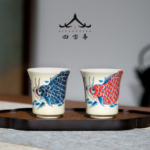 主人杯情侶對杯套裝一對功夫茶杯茶具禮盒茶碗茶盞景德鎮杯子
