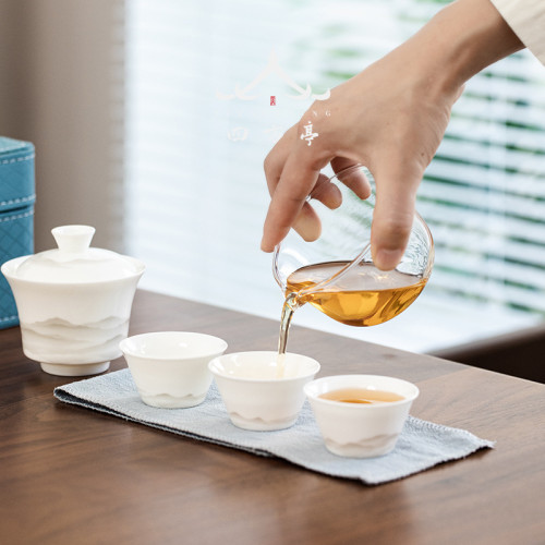 旅行茶具套裝陶瓷可攜式簡約日式蓋碗一杯快客杯二杯車用小套茶杯