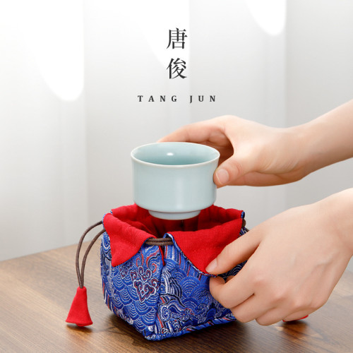 汝窰主人杯姓氏大號男士品茗茶杯陶開片可養汝瓷茶具杯子