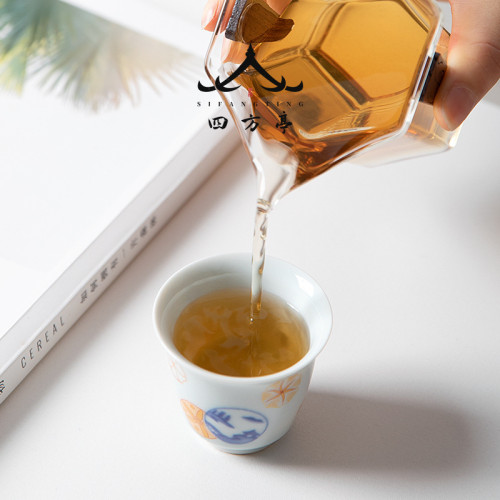 日式小茶杯陶瓷品茗杯釉下彩茶具主人杯單杯茶盞茶碗白瓷薄胎