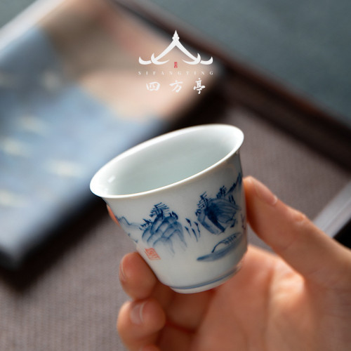 景德鎮手工主人杯陶瓷手繪功夫茶具茶杯單杯品茗杯單杯喝茶茶碗
