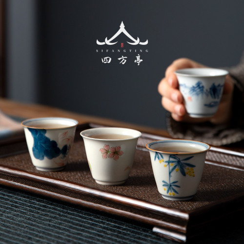 景德鎮手工主人杯陶瓷手繪功夫茶具茶杯單杯品茗杯單杯喝茶茶碗