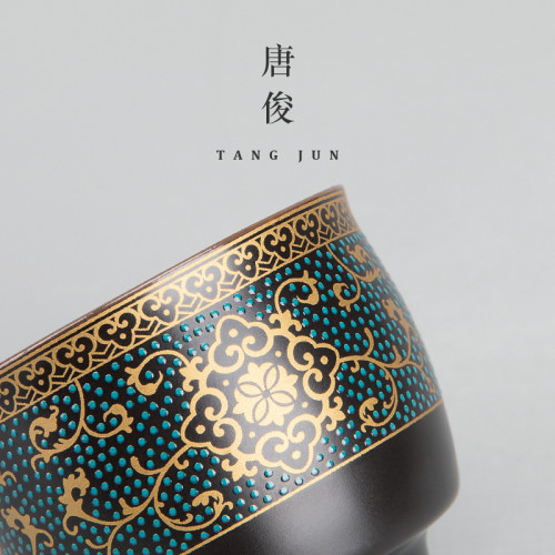 四方亭 琺瑯彩主人杯大號陶瓷品茗杯家用功夫茶杯單個古典中式
