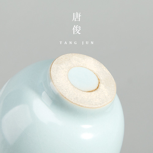 汝窰開片主人杯品茗杯鐵觀音功夫茶具敞口6個套裝喝茶杯子