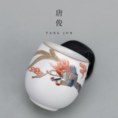 景德鎮功夫茶杯套裝陶瓷開片主人杯大號杯子茶具個人專用100ml