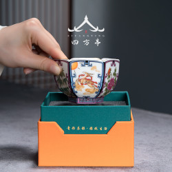 四方亭 高端白瓷主人盃精品個人專用茶盃景德鎮功夫茶具羊脂玉