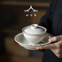 蓋碗茶杯手工茶具防燙茶碗帶蓋單個高檔草木灰家用大號泡茶碗
