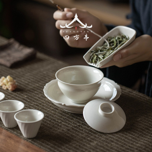蓋碗茶杯手工茶具防燙茶碗帶蓋單個高檔草木灰家用大號泡茶碗