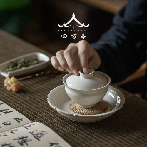 蓋碗茶杯手工茶具防燙茶碗帶蓋單個高檔草木灰家用大號泡茶碗