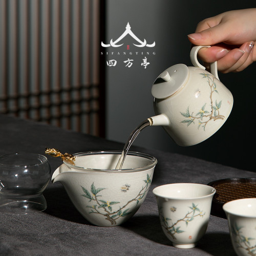 四方亭景德鎮功夫茶具套裝中式輕奢家用陶瓷蓋碗茶杯茶壺高級禮盒