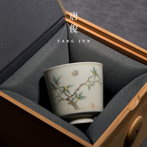 四方亭 景德鎮茶杯套裝陶瓷品茗杯功夫茶具中式杯子茶碗6衹裝