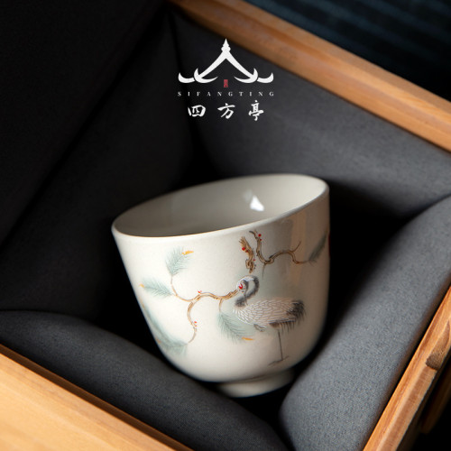 茶杯品茗杯陶瓷主人杯單杯功夫小茶杯套裝復古單杯男女家用