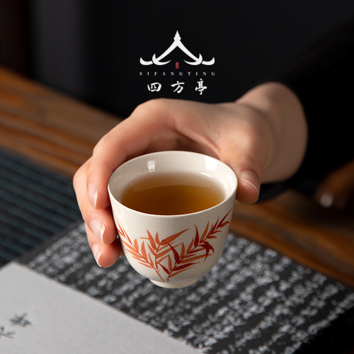 茶杯品茗杯陶瓷主人杯單杯功夫小茶杯套裝復古單杯男女家用