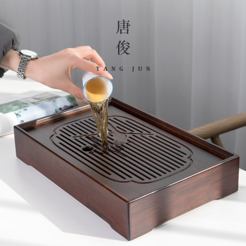 茶盤小茶台家用托盤小型茶海竹製蓄水現代簡約瀝水茶盤茶具儲水式