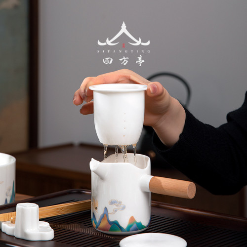 整套功夫茶具套裝茶盤一體高檔輕奢家用客廳泡茶壺蓋碗喝茶禮盒