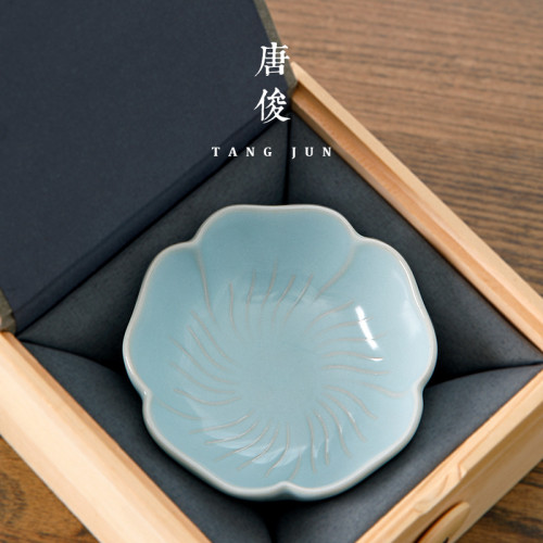 汝窰大號女士主人杯汝瓷開片可養陶瓷功夫茶杯單杯品茗杯喝茶