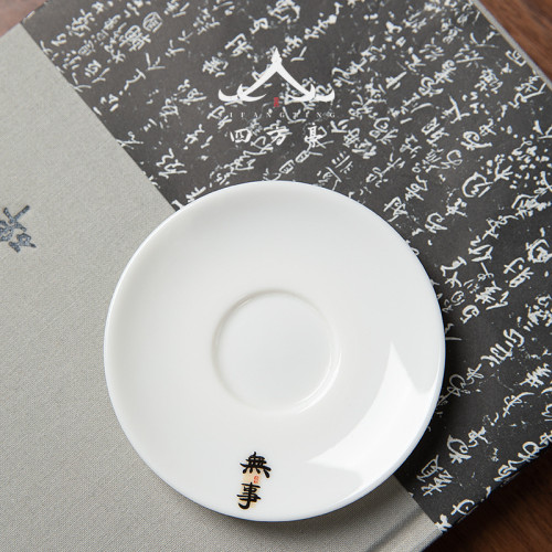 羊脂玉茶杯托防燙茶托隔熱白瓷杯墊茶墊陶瓷杯碟杯托功夫茶具配件