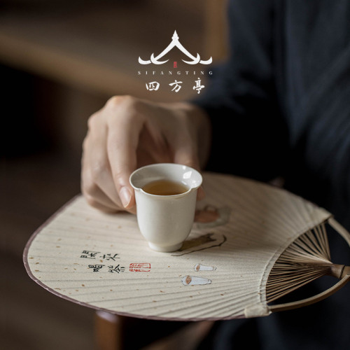主人杯功夫茶杯陶瓷品茗杯小單杯草木灰日式茶具客人杯茶室茶樓