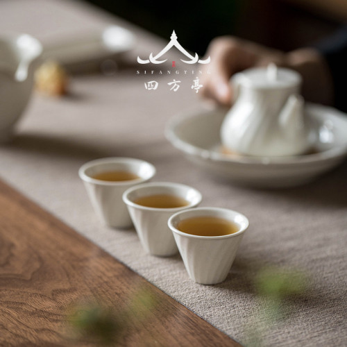 主人杯功夫茶杯陶瓷品茗杯小單杯草木灰日式茶具客人杯茶室茶樓