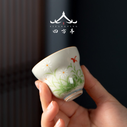 景德鎮釉下彩男女茶杯陶瓷家用單杯小號單杯茶具品茗杯酒杯