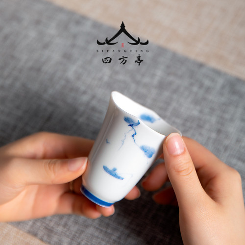 景德鎮手繪茶杯女神品茗杯主人杯單杯套裝聞香杯陶瓷白瓷個人