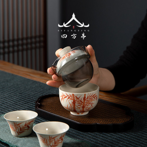旅行茶具快客杯戶外隨身可攜式一壺二杯陶瓷茶具套裝個人專用出差
