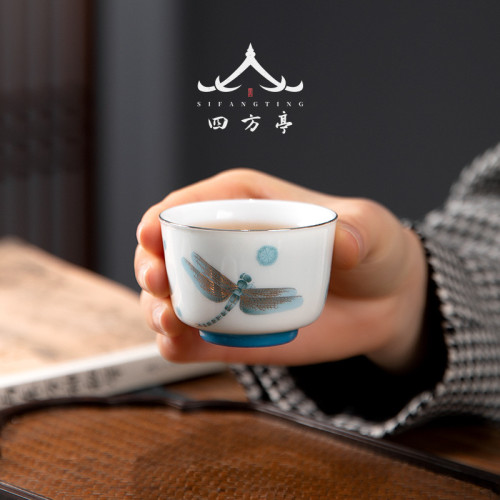 四方亭蓋碗功夫茶具套裝高檔輕奢白瓷家用簡約茶杯羊脂玉高級茶壺