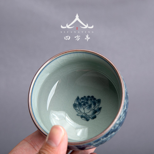 景德鎮青花瓷品茗杯中式個人專用茶杯陶瓷主人杯茶盞茶碗功夫茶具