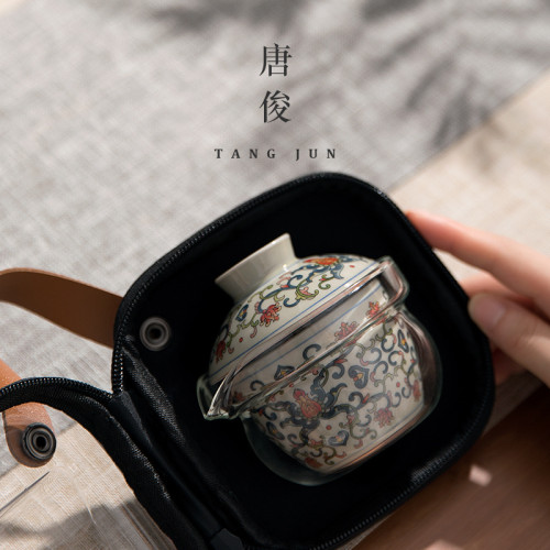 唐俊 快客杯一壺二杯戶外旅行茶具可攜式套裝露營泡茶野外2人喝茶