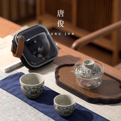唐俊 快客杯一壺二杯戶外旅行茶具可攜式套裝露營泡茶野外2人喝茶